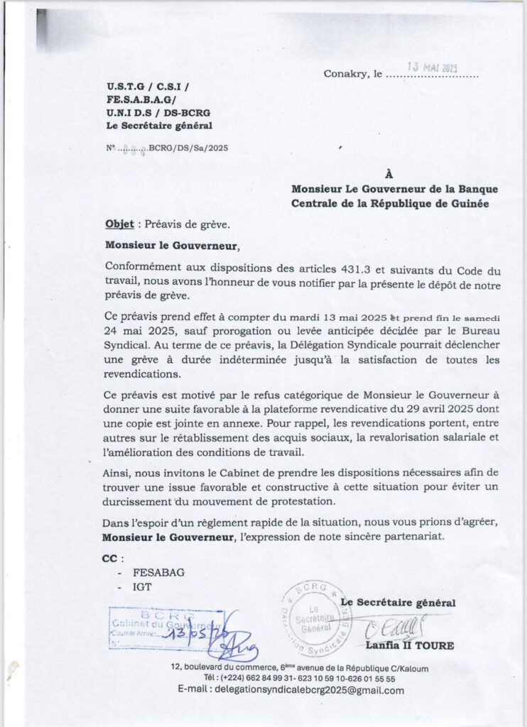 496130074_24014822104781449_2007627277906542199_n-742x1024 Guinée /BCRG :  les syndicats menacent d'une grève sans limite.
