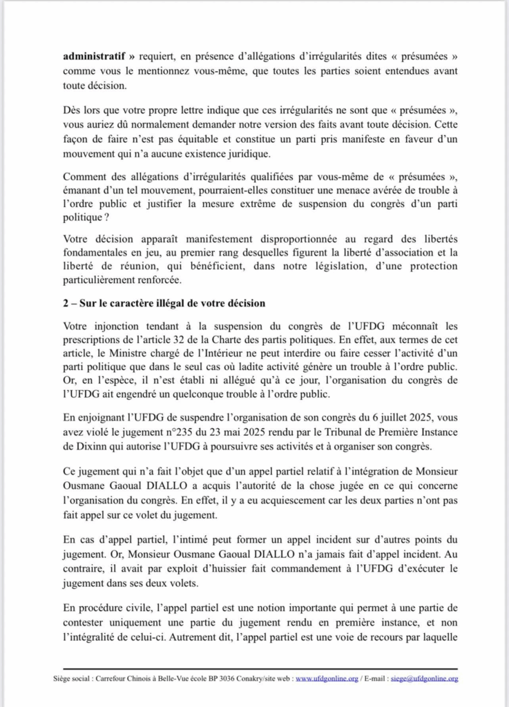 image-124-737x1024 Guinée : L'UFDG vient de répondre au ministère de l'Administration du Territoire de la Décentralisation (MATAD).