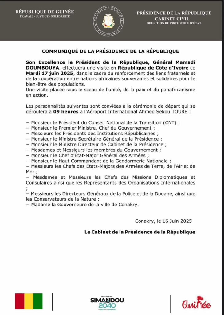 image-53-729x1024 Guinée /Dernière minute : le général Mamadi Doumbouya est attendu pour une visite de travail ce 17 juin 2025.