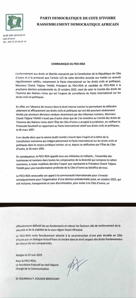 image-9-468x1024 Côte d’Ivoire : Radiation de Tidjane Thiam sur la liste électorale, le PDCI-RDA saisit l'ONU.