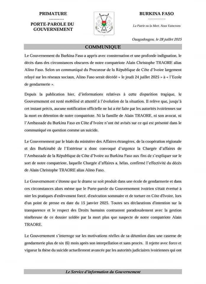image-115 Côte d'Ivoire : Le Burkina exige que "la lumière soit faite" après la mort d'un influenceur à Abidjan.
