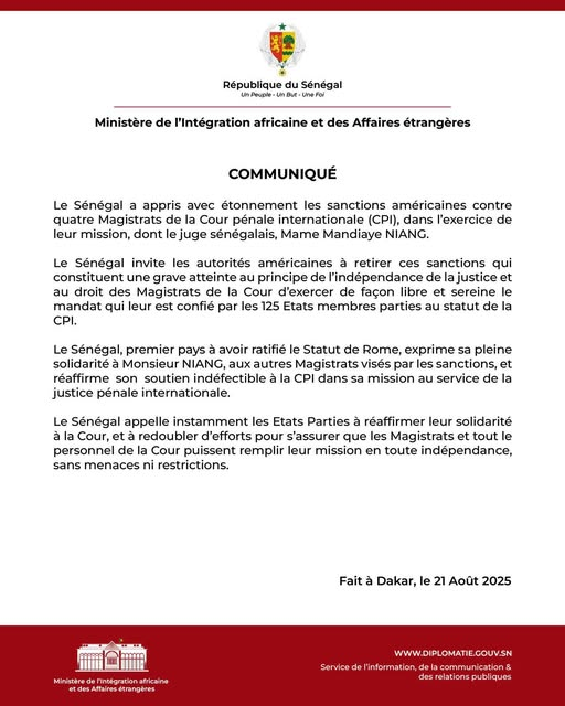 image-71 Sénégal : Le gouvernement demande à Washington de retirer ses sanctions contre 4 magistrats de la CPI.