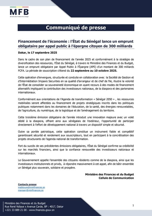 image-79 Dakar (Sénégal ) : Surendetté, le Sénégal fait appel à sa diaspora pour se financer.