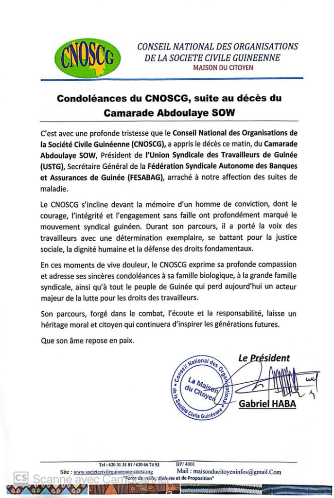 image-13-687x1024 Conakry (Guinée) /Décès d'Abdoulaye Sow : La société civile guinéenne pleure un pilier de l'USTG.