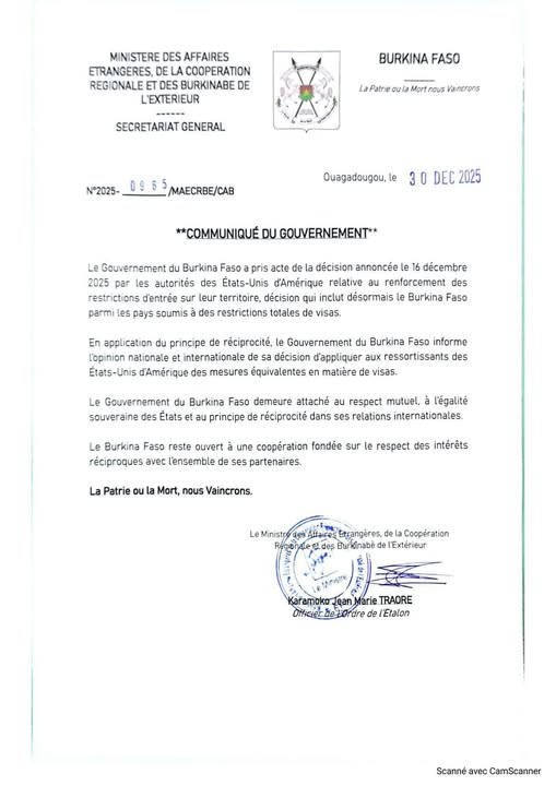 image-272 BAMAKO (MALI) : Le Mali et le Burkina Faso imposent des restrictions d'entrée aux Américains par "réciprocité.