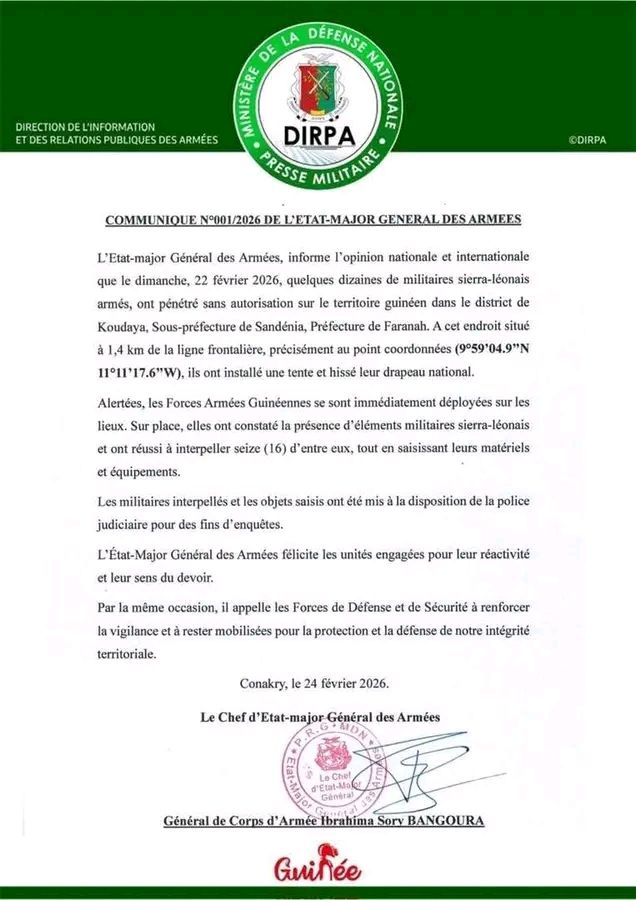 image-157 Freetown (Sierra Leone ) : La Sierra Leone et la Guinée s'accusent mutuellement d'incursions sur leurs territoires.