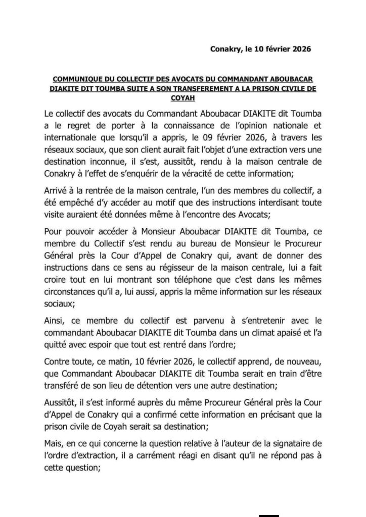 image-62-724x1024 Conakry (Guinée) / Transfert Arbitraire de Toumba Diakité : La Défense Réclame son Retour Immédiat à la Maison Centrale.