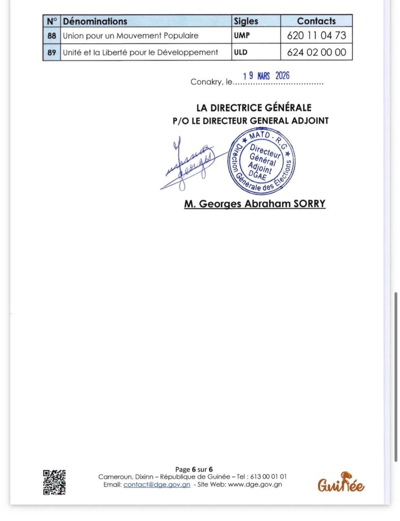 image-135-787x1024 Conakry (Guinée) : Point sur les prochaines échéances électoralesÉlections législatives et communales du 24 mai : 89 partis politiques autorisés à participer.