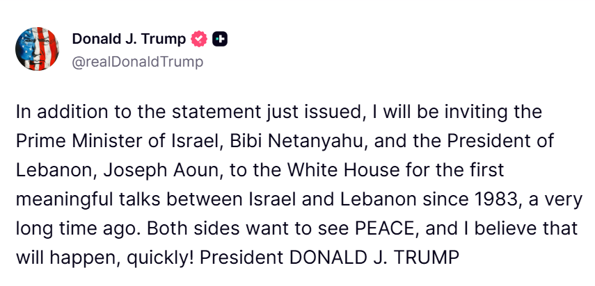 image-106 Washington (États-Unis) : Trump invite le Premier ministre israélien et le président libanais à la Maison Blanche.