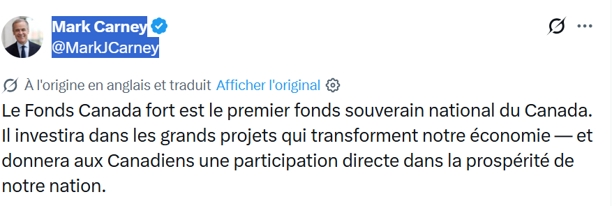 image-173 Toronto (Canada) :  le Premier ministre Carney lance un fonds souverain.