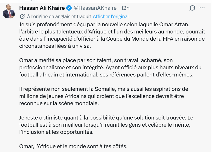 image-28 Mogadiscio (Somalie) . Mondial-2026: la Somalie défend l'"intégrité" de son arbitre refoulé des Etats-Unis (ministère).