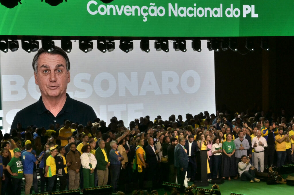 AFP__20260725__C37F7VG__v2__HighRes__BrazilElectionCandidacyAi-1-1024x682 Rio de Janeiro (Brésil ) / Election au Brésil : Jair Bolsonaro nie avoir donné son accord pour un deepfake.