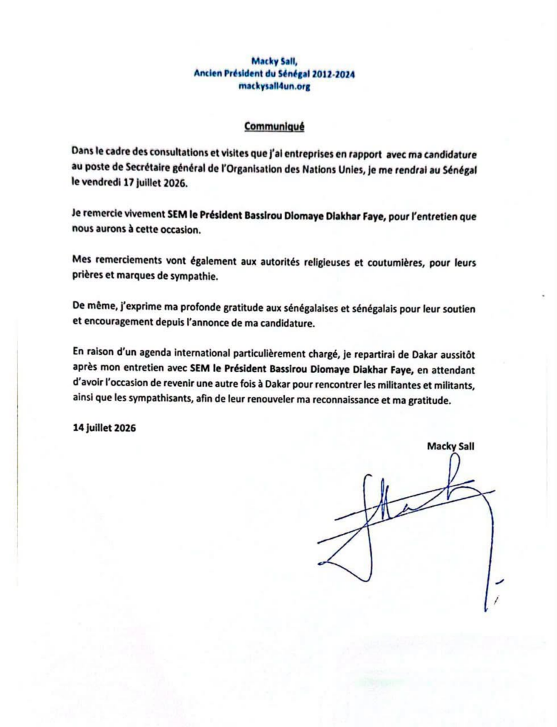 image-47-784x1024 Dakar (Sénégal) / Diplomatie : Macky Sall de retour à Dakar pour solliciter le soutien du président Bassirou Diomaye Faye à sa candidature à l'ONU.