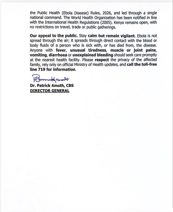 image-40 Nairobi (Kenya) : Le Kenya annonce un deuxième cas d'Ebola sur son sol (ministère).